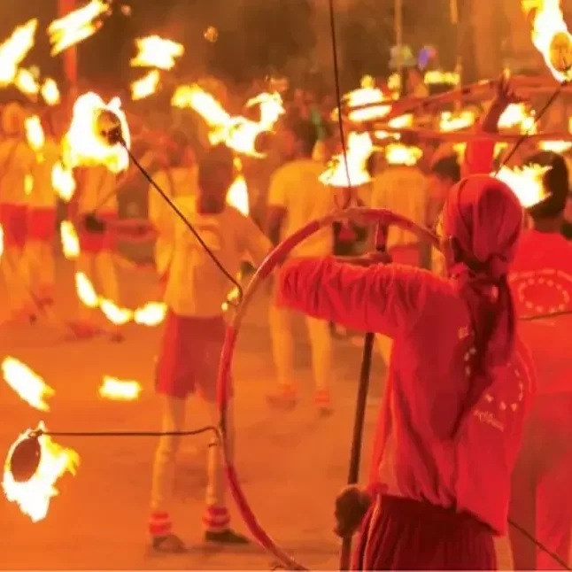 Torch bearers, whip crackers, and flag bearers 4 gangarma nawam maha perahara